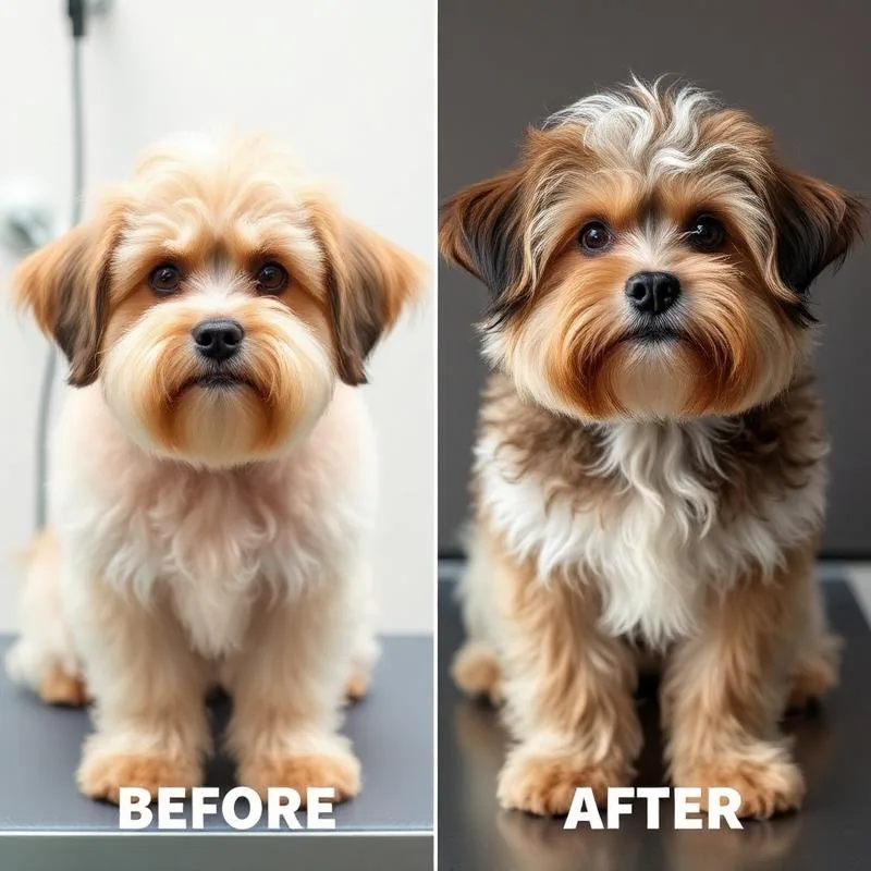 Illustration of pet grooming, 1 of 3